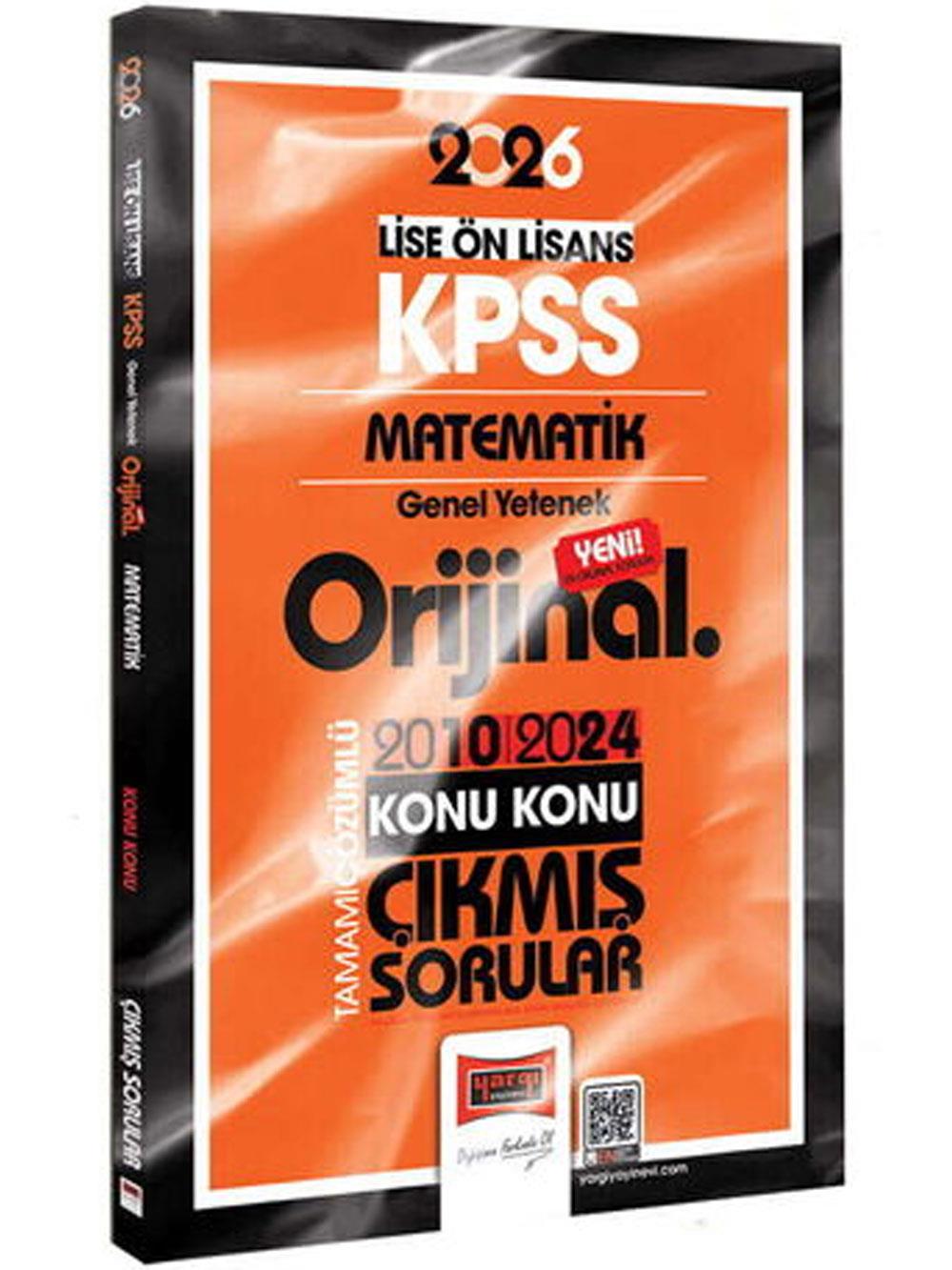 Yargı Yayınları 2026 KPSS Lise-Önlisans Matematik Orijinal 2010-2024 Konu Konu Çıkmış Sorular