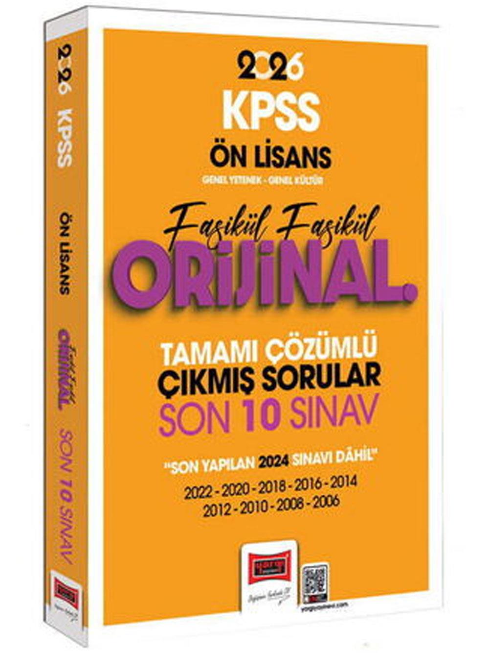 Yargı Yayınları 2026 KPSS Ön Lisans GK-GY Fasikül Fasikül Orijinal Tamamı Çözümlü Çıkmış Son 10 Sınav