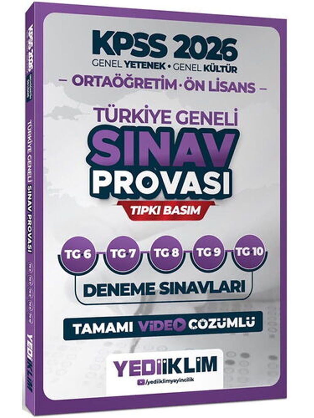 Yediiklim 2026 KPSS Ortaöğretim Ön Lisans GY-GK Türkiye Geneli Sınav Provası Tıpkı Basım 6-7-8-9-10 Deneme Sınavları Tamamı Video Çözümlü