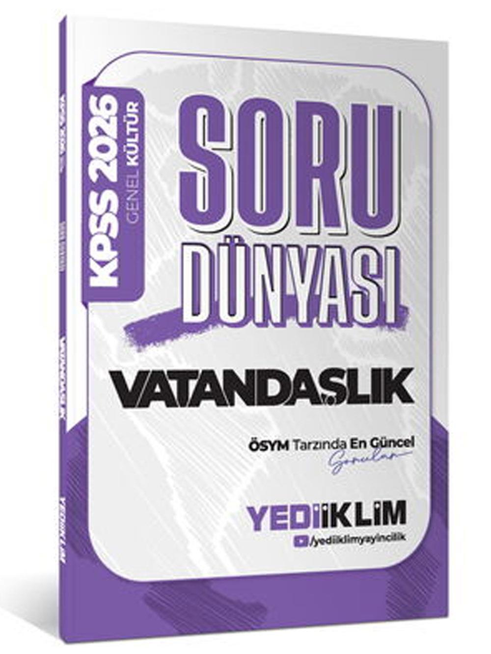 Yediiklim Yayınları 2026 Genel Kültür Vatandaşlık Soru Dünyası