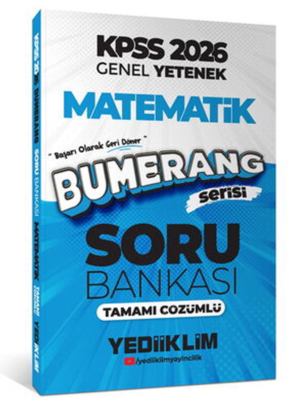 Yediiklim Yayınları 2026 KPSS Genel Yetenek Bumerang Matematik Tamamı Çözümlü Soru Bankası