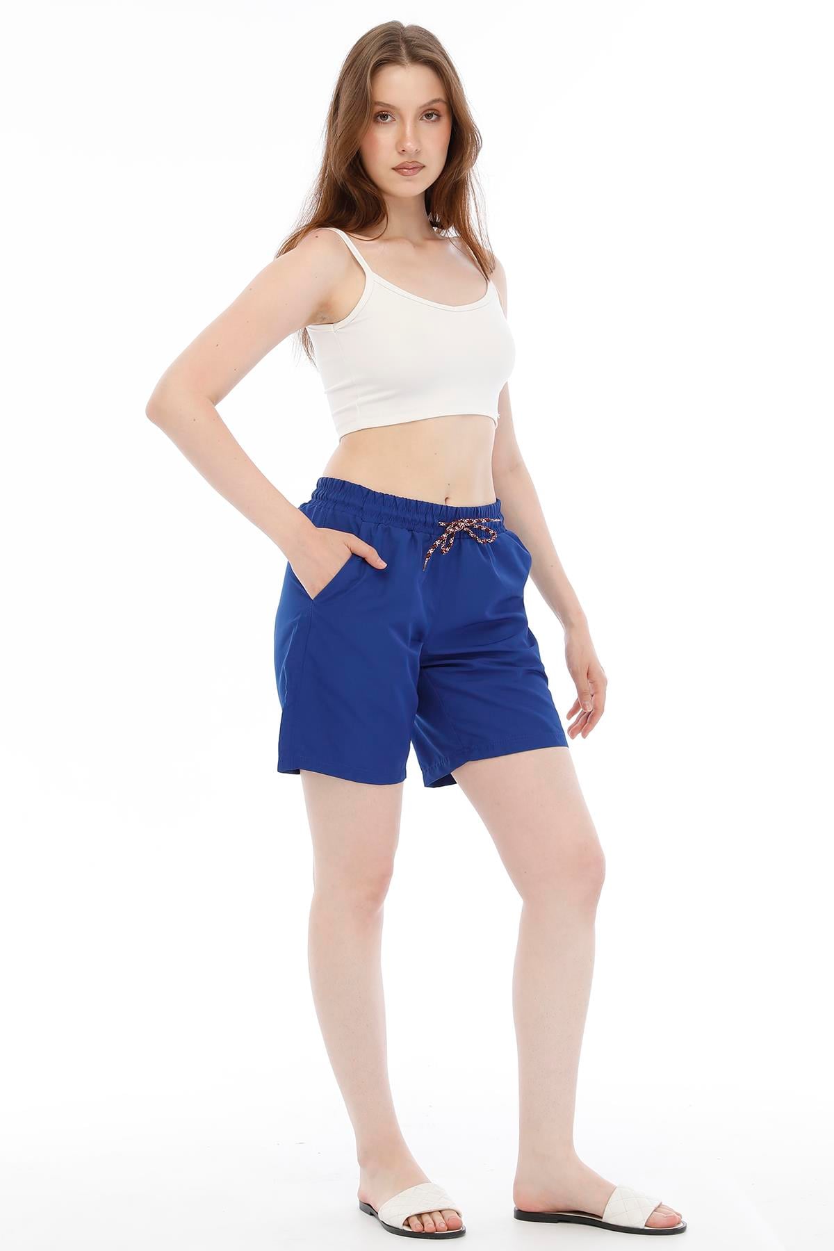 Kadın Micro Deniz Şortu Saks-2254
