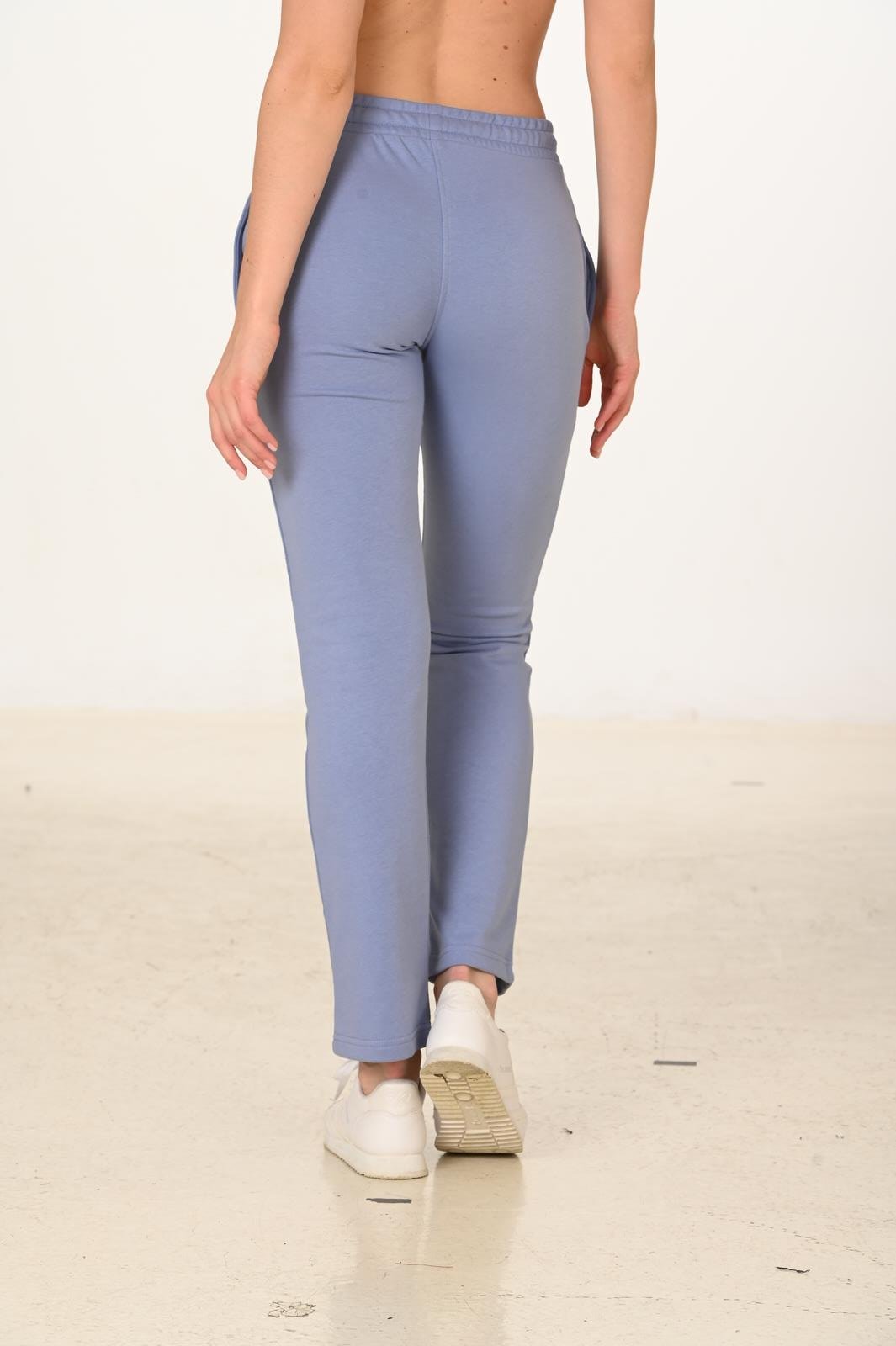 Kadın Pamuklu Slim Fit Eşofman Altı Mavi 5444-M