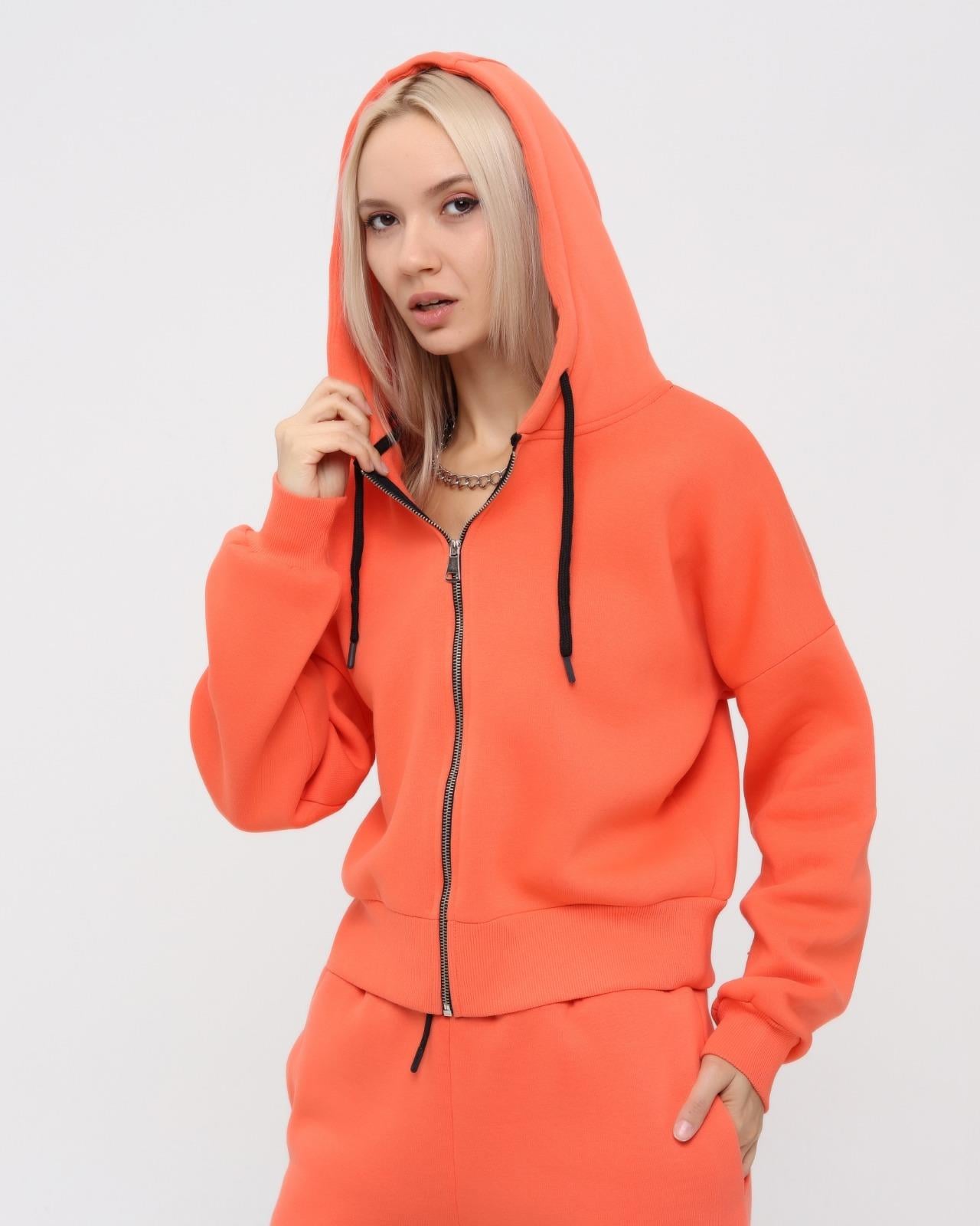 Kadın Tam Fermuarlı Crop Sweatshirt 5503T