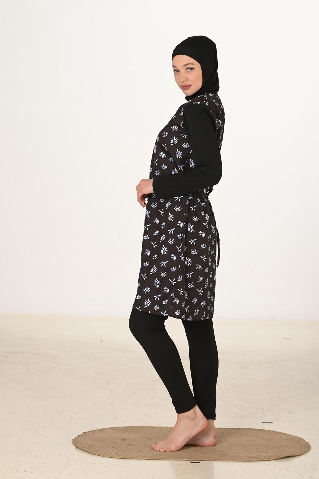 Tam Kapalı Paraşüt Kumaş Tesettür Mayo 3441