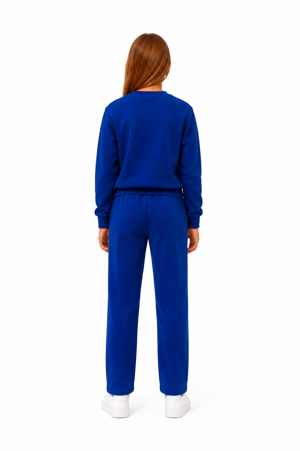 Unisex Çocuk Pamuklu Bisiklet Yaka Eşofman Takımı Saks-301