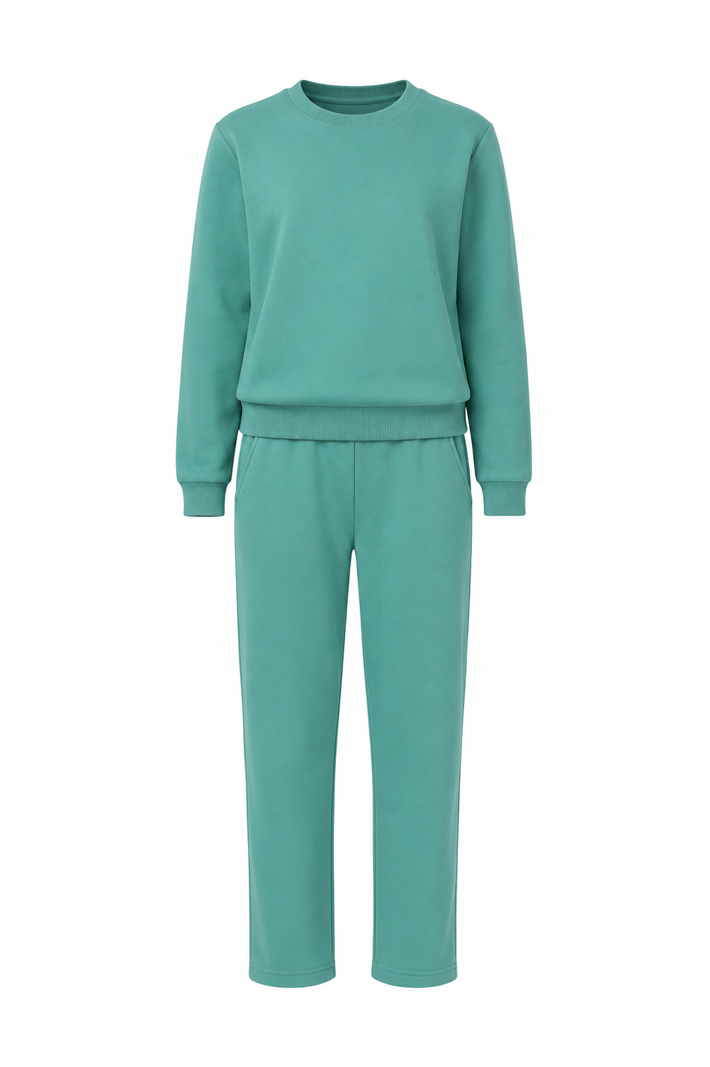 Unisex Çocuk Pamuklu Bisiklet Yaka Eşofman Takımı Mint-301