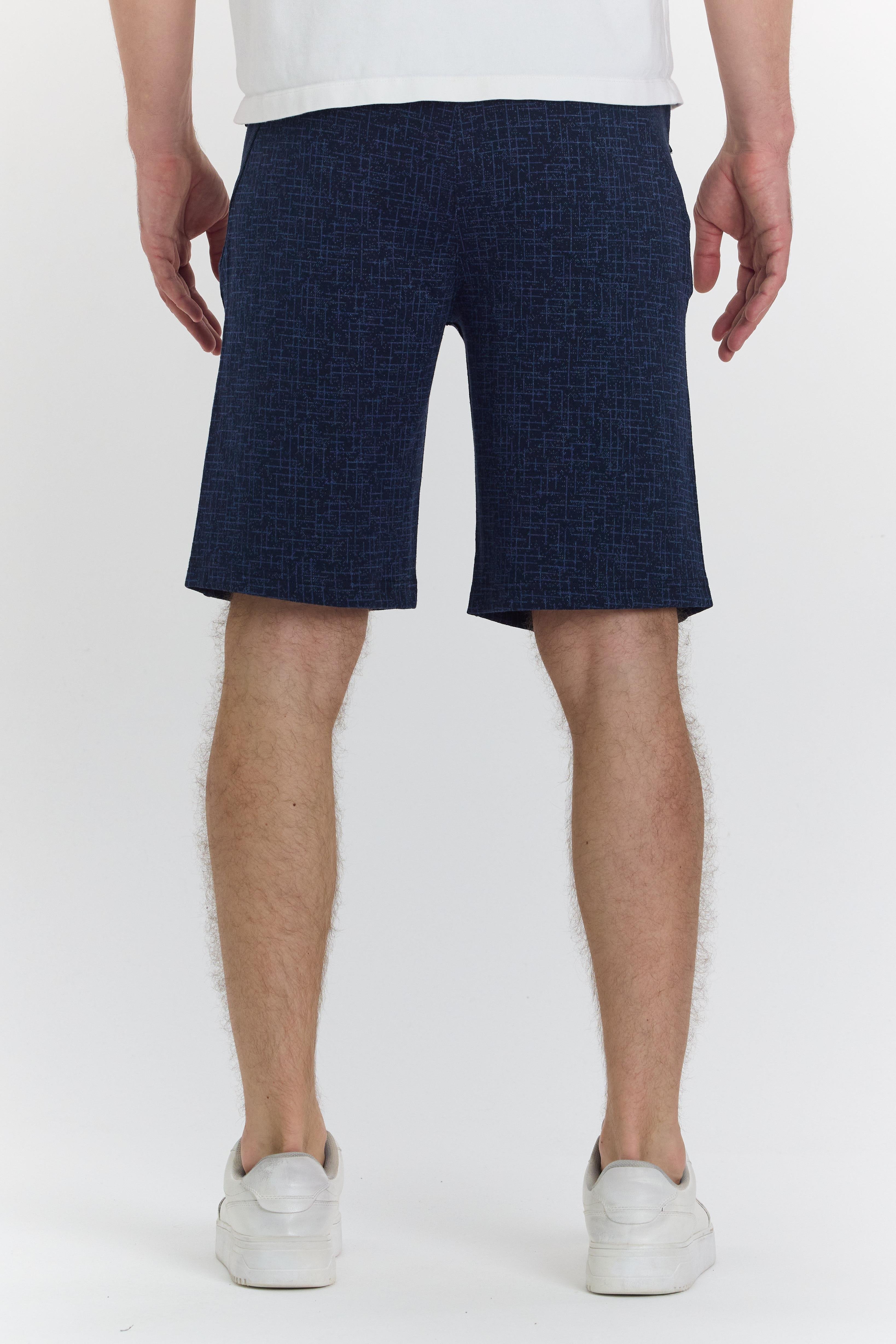 Erkek Polycotton Baskılı Şort Lacivert 6047-L