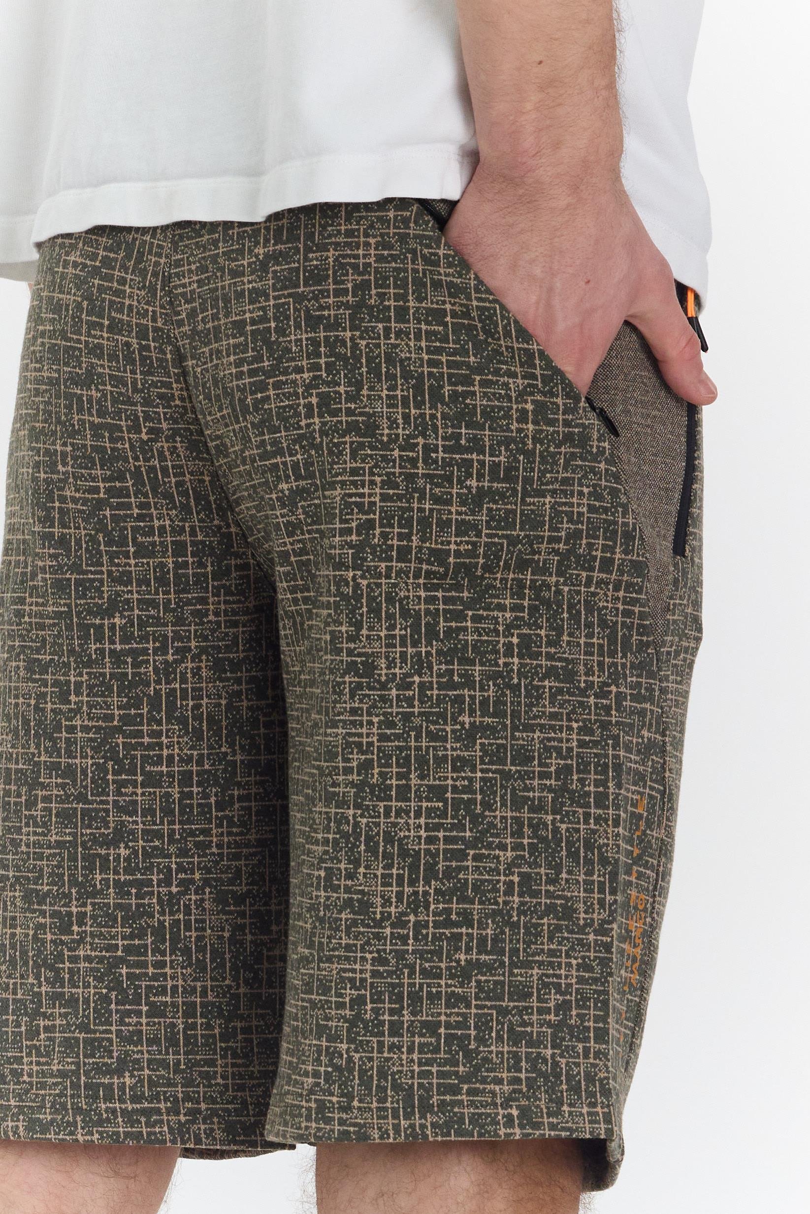Erkek Polycotton Baskılı Şort Haki 6047-H