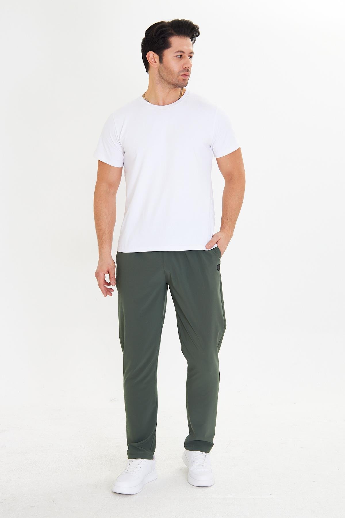 Erkek StretchFit Esnek Eşofman Altı Haki 2661-H