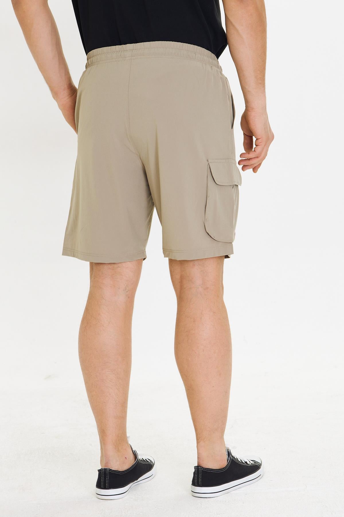 Erkek StretchFit Kargo Cepli Esnek Şort bej 6040-B