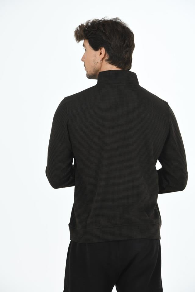 Erkek Supersoft Yarım fermuar Yakalı Selanik Kumaş Sweatshirt 5237-Ka