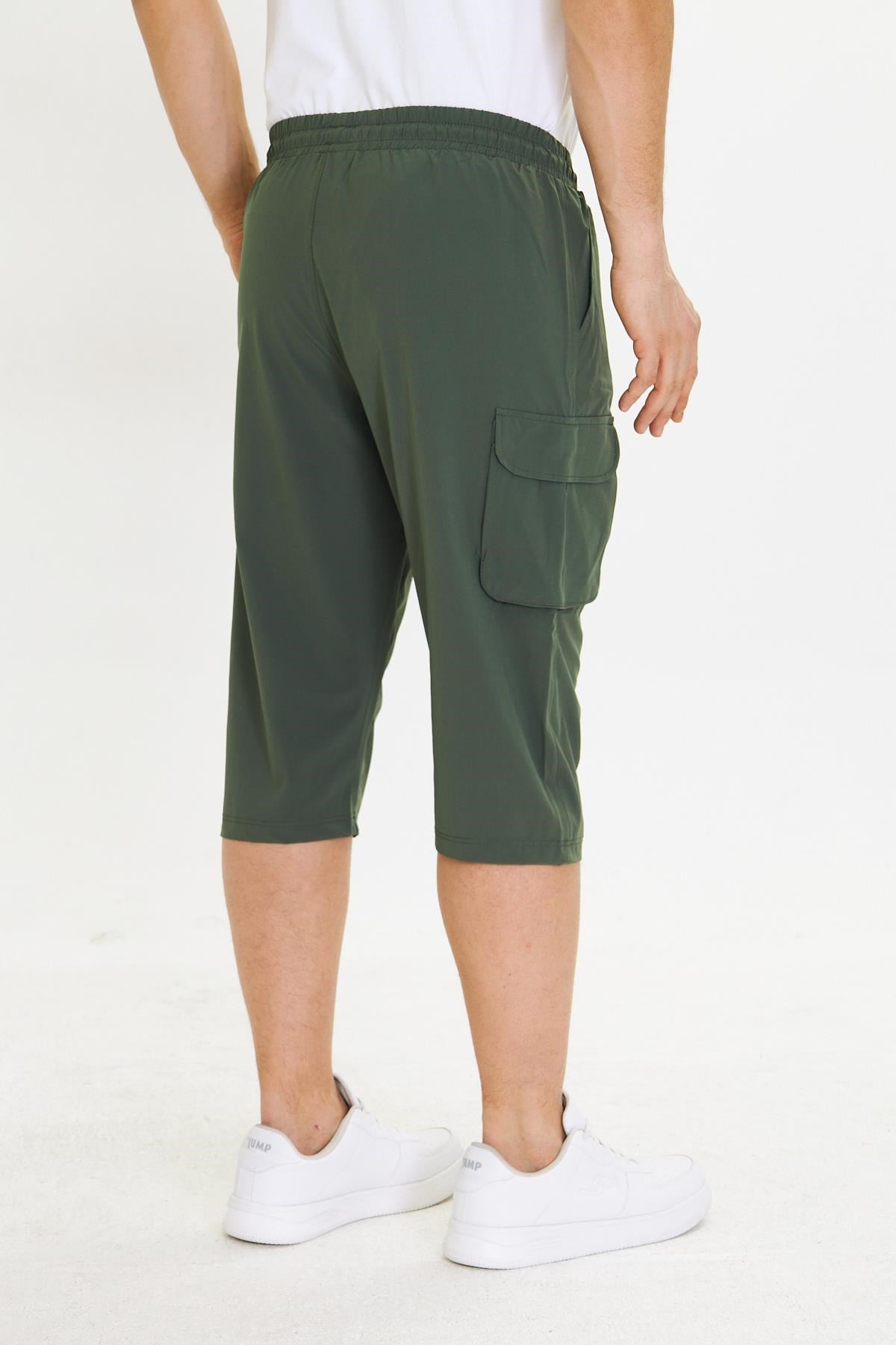 Erkek StretchFit Kargo Cepli Esnek Kapri Haki 6035-H