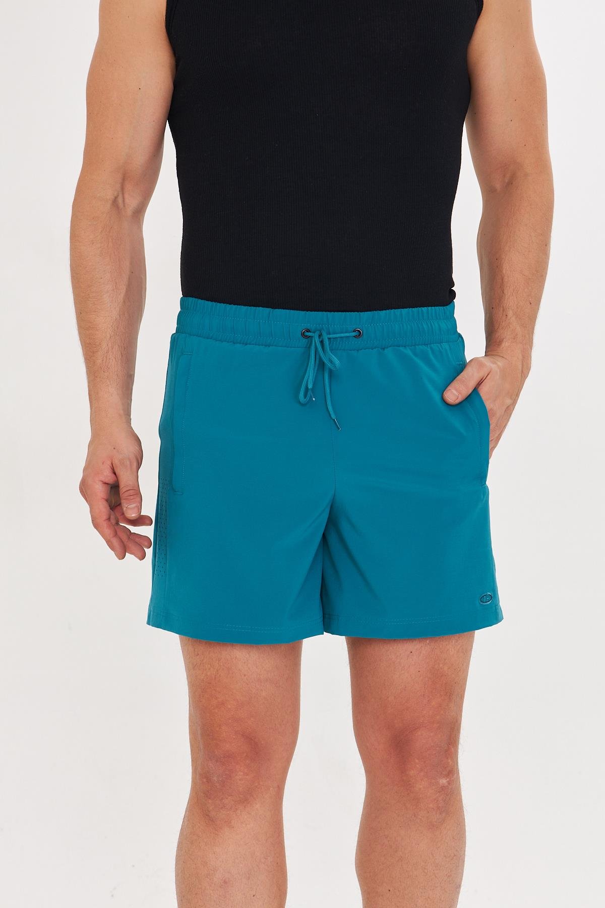 Erkek StretchFit İçi Astarlı Esnek Sporcu Şortu Petrol 2658-P