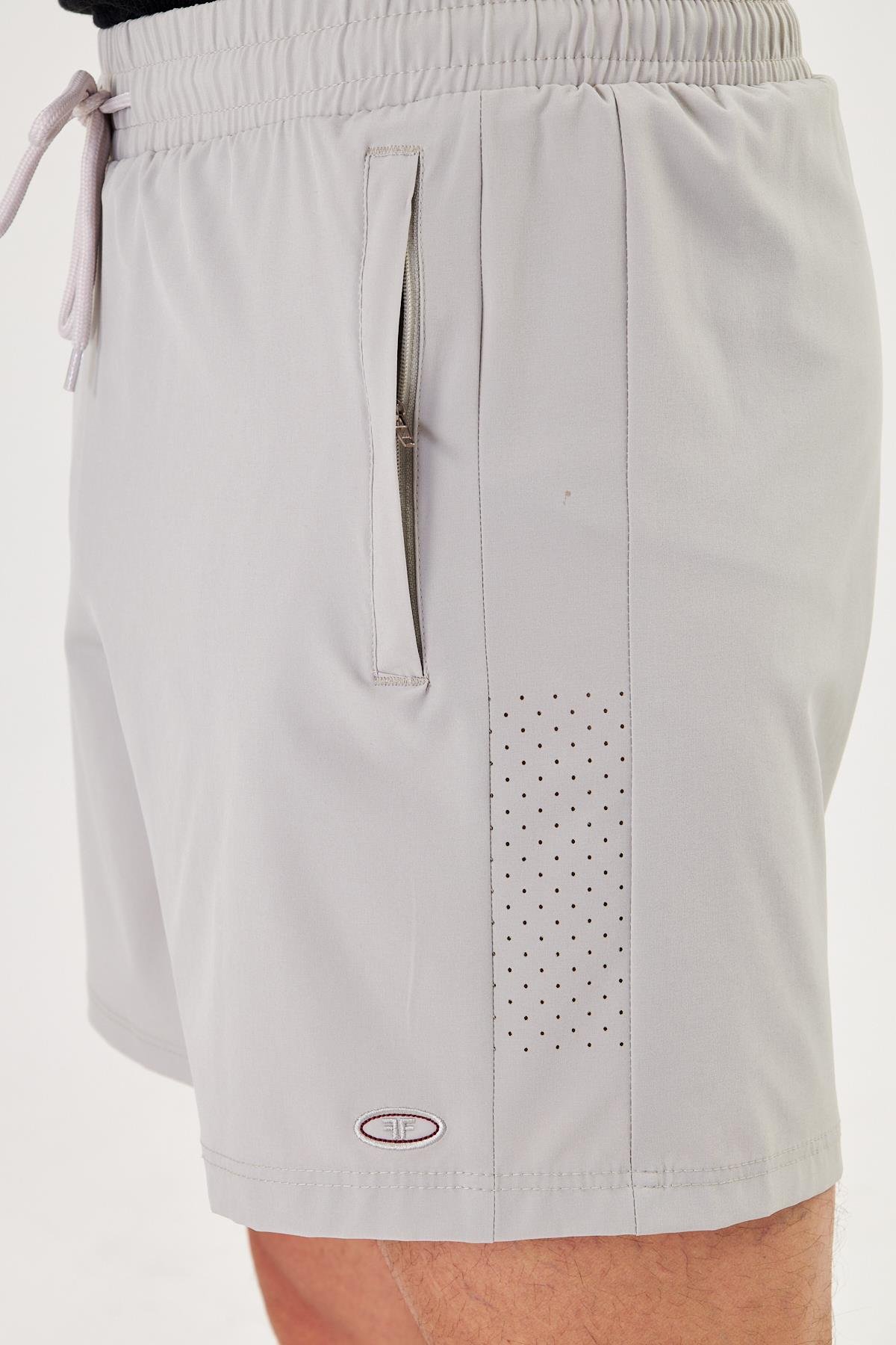 Erkek StretchFit İçi Astarlı Esnek Sporcu Şortu Taş 2658-T
