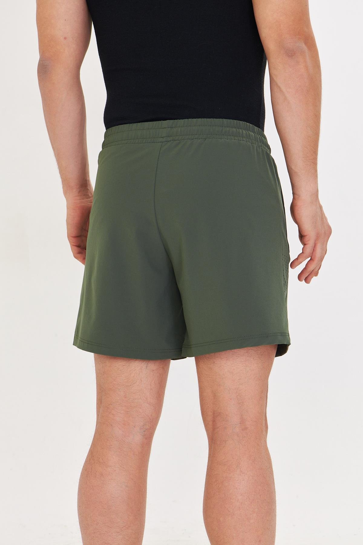 Erkek StretchFit İçi Astarlı Esnek Sporcu Şortu Haki 2658-H