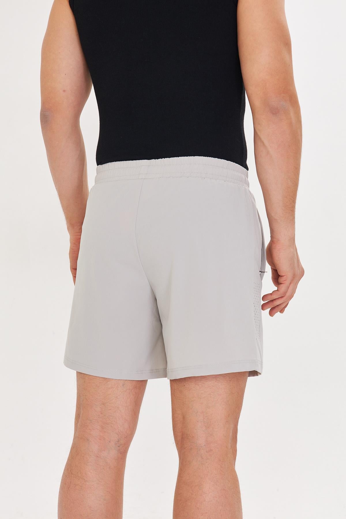 Erkek StretchFit İçi Astarlı Esnek Sporcu Şortu Taş 2658-T