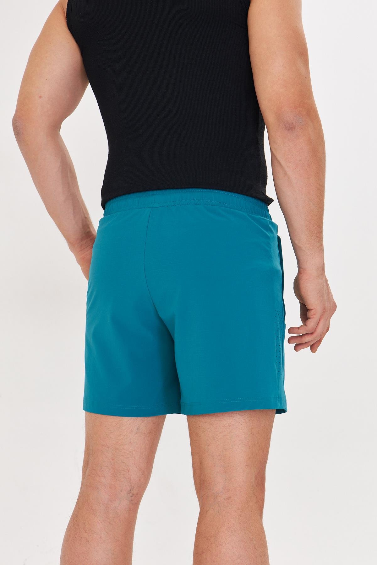 Erkek StretchFit İçi Astarlı Esnek Sporcu Şortu Petrol 2658-P