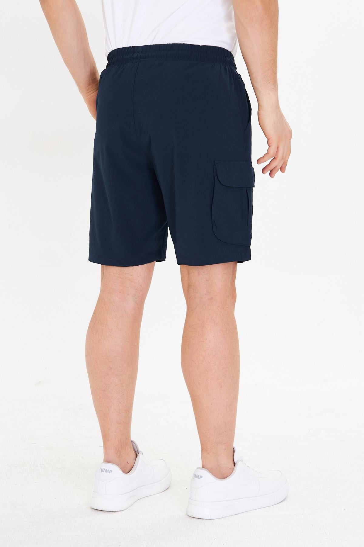 Erkek StretchFit Kargo Cepli Esnek Şort Lacivert 6040-L