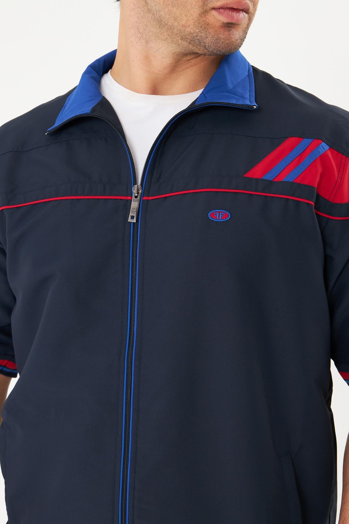 Erkek Micropoly Kumaş Kısa Kollu Eşofman Takımı Lacivert 921-L