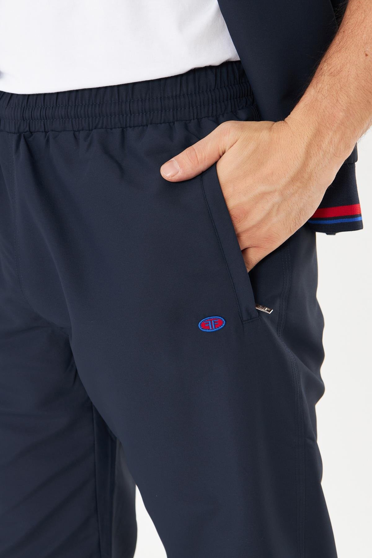 Erkek Micropoly Kumaş Kısa Kollu Eşofman Takımı Lacivert 921-L
