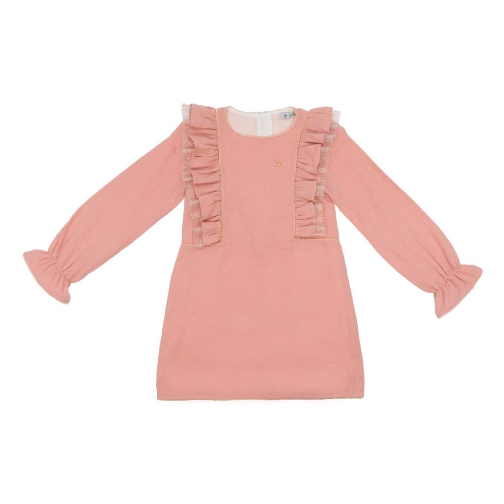 BESTELLA RUBY PEMBE KIZ ELBİSE