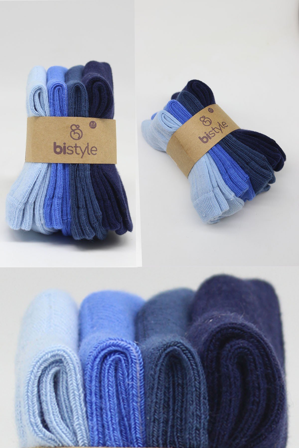Bistil Bistyle Organik Kız Erkek Bebek Çocuk Basic Uzun Soket ÇorapSoket ÇorapBistyleBistyle 4 Çift Organik Pamuk Bebek Çorap Penye Soket Kız Erkek Çocuk (Mavi)