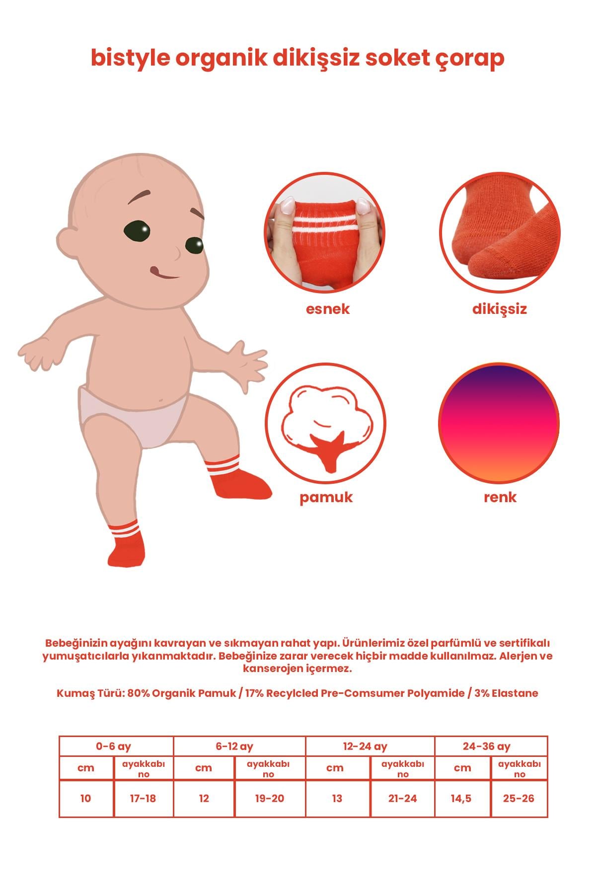 Bistil Bistyle Organik Kız Erkek Bebek Çocuk Basic Uzun Soket ÇorapÇORAPBistilBistil Bistyle Kız Erkek Bebek Organik Basic Uzun Soket Çorap