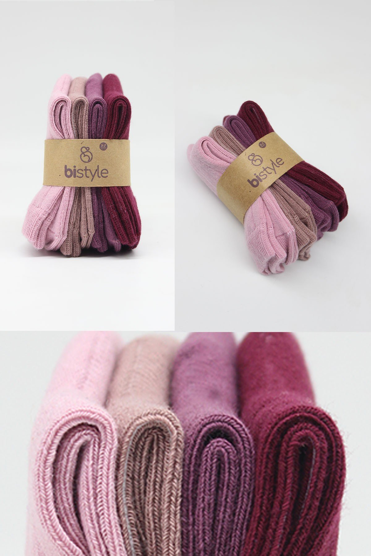 Bistil Bistyle Organik Kız Erkek Bebek Çocuk Basic Uzun Soket ÇorapSoket ÇorapBistyleBistyle 4 Çift Organik Pamuk Bebek Çorap Penye Soket Kız Erkek Çocuk (Pembe)