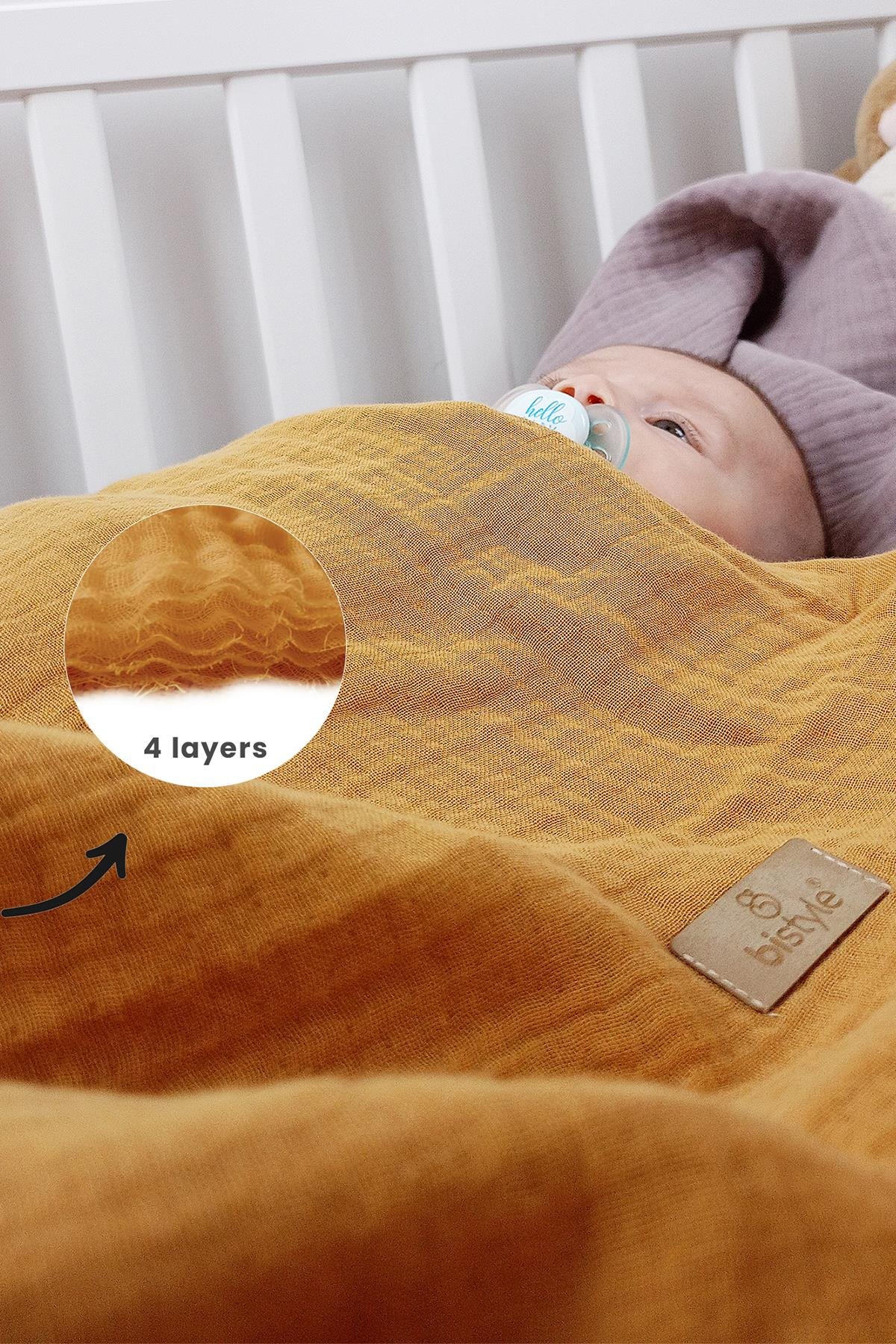 Bebek BattaniyeBistilBistil Bistyle Bebek 4 Katlı Müslin Battaniye 120×120 cm