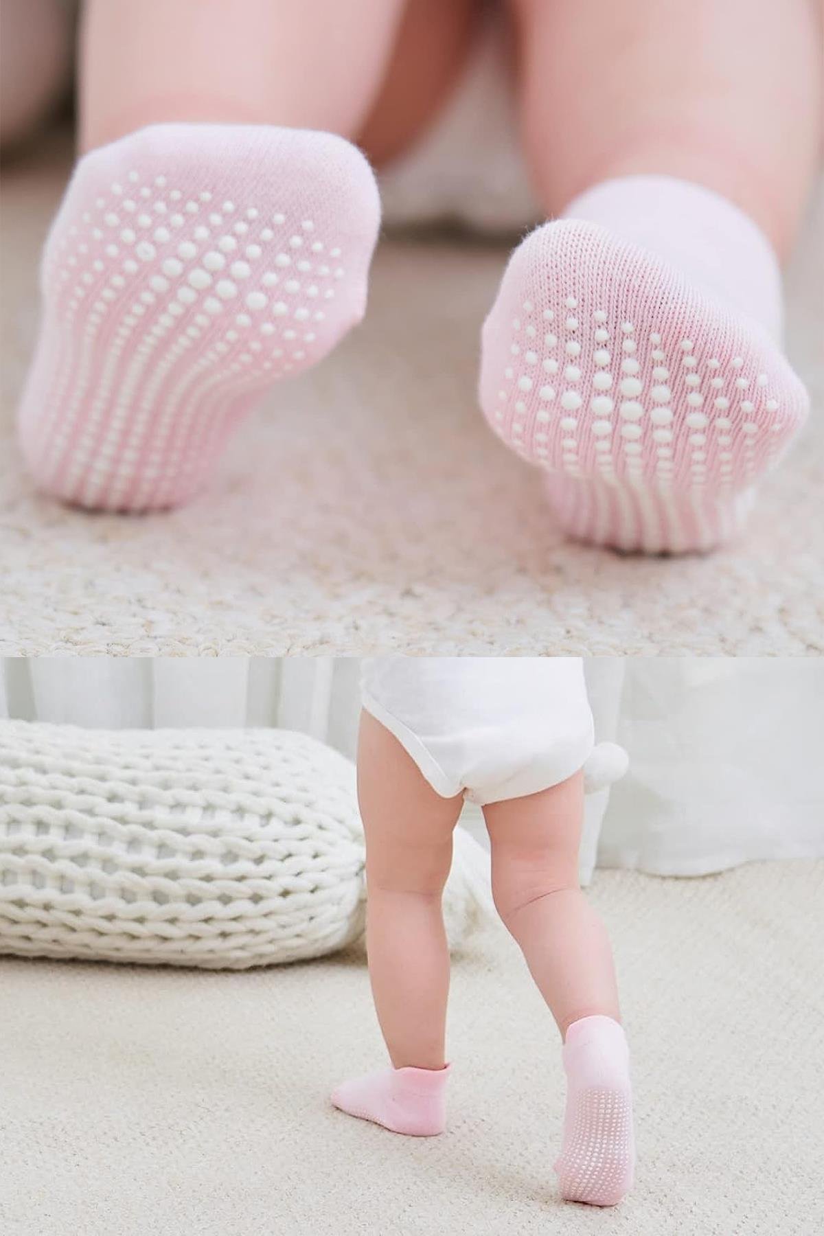 BistilBistil Bistyle Kız Erkek Bebek Organik Dikişsiz Kaymaz Sneakers Çorap