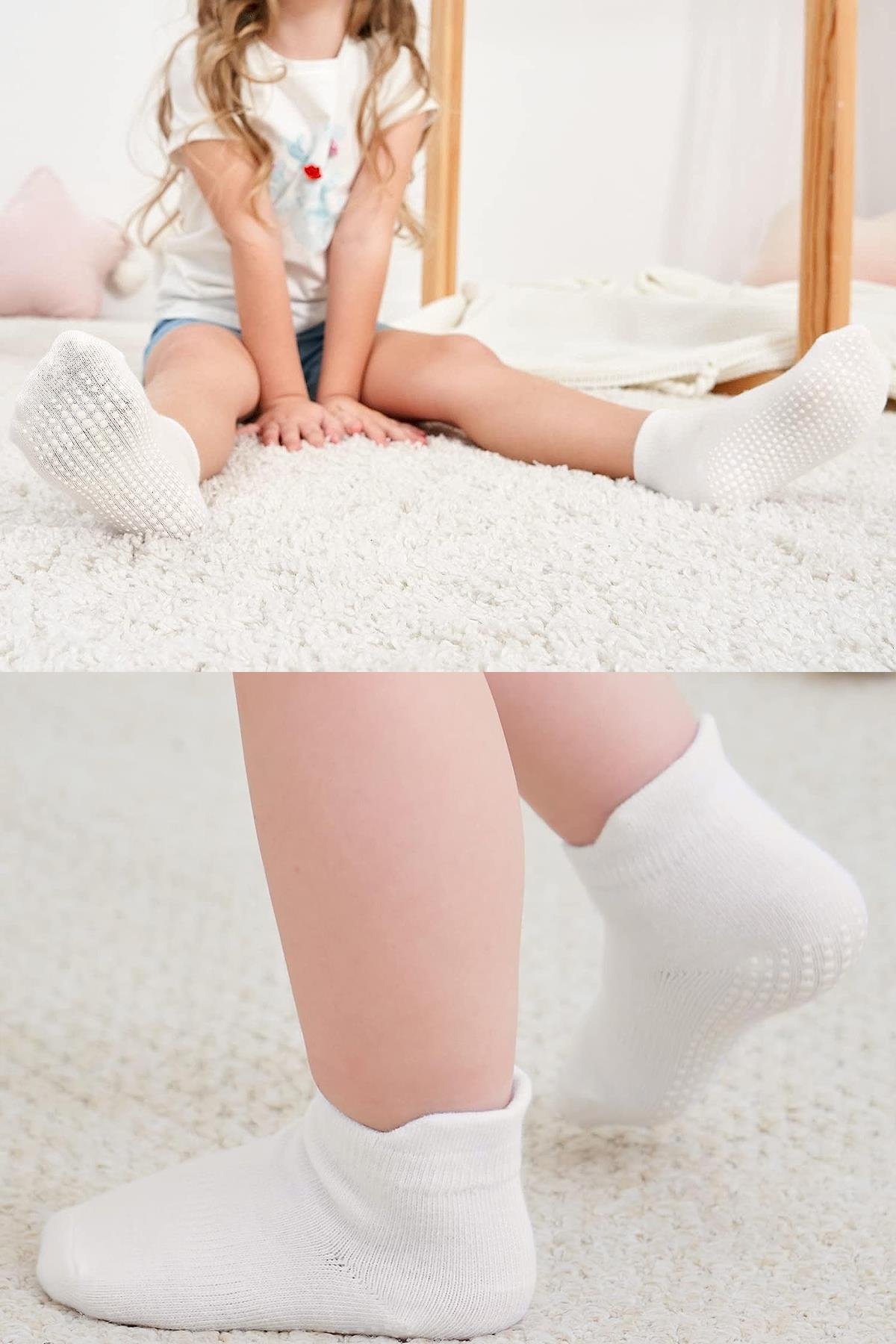 BistilBistil Bistyle Kız Erkek Bebek Organik Dikişsiz Kaymaz Sneakers Çorap