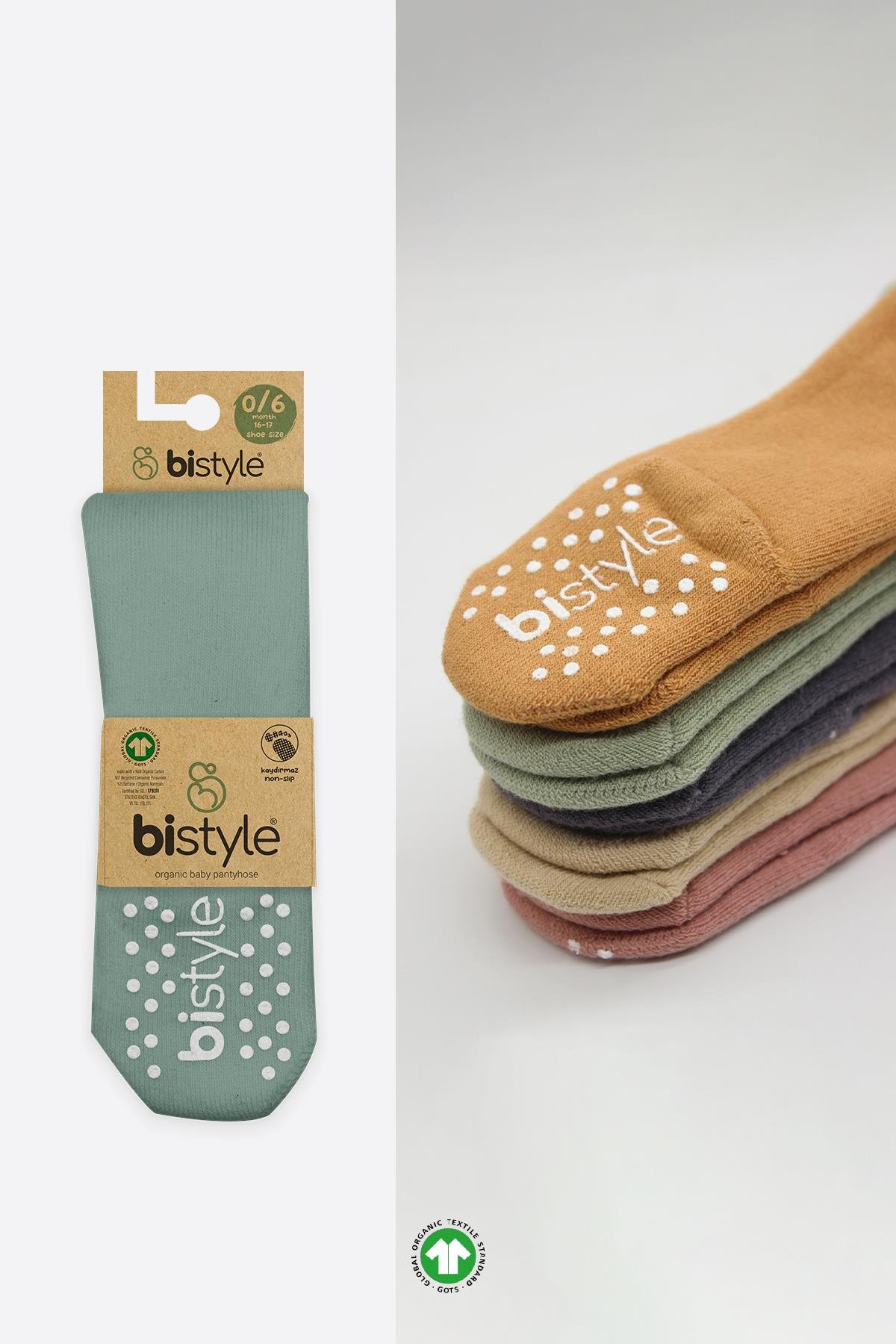 ÇORAPbistilBistil Bistyle Organik Basic Kaymaz Havlu Bebek Külotlu Çorap
