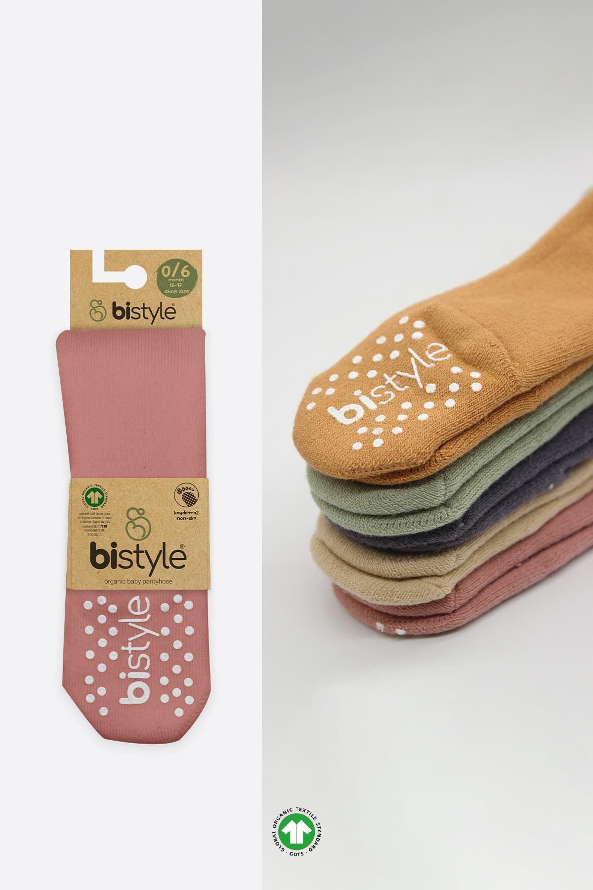 ÇORAPbistilBistil Bistyle Organik Basic Kaymaz Havlu Bebek Külotlu Çorap