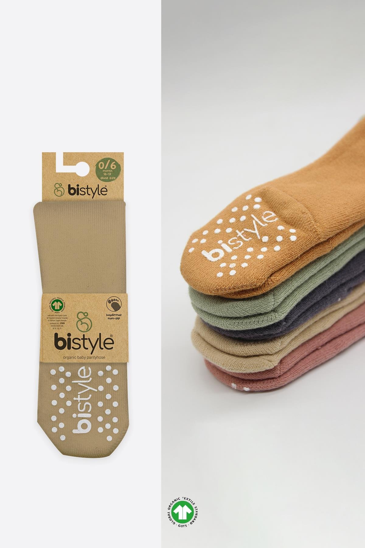 ÇORAPbistilBistil Bistyle Organik Basic Kaymaz Havlu Bebek Külotlu Çorap