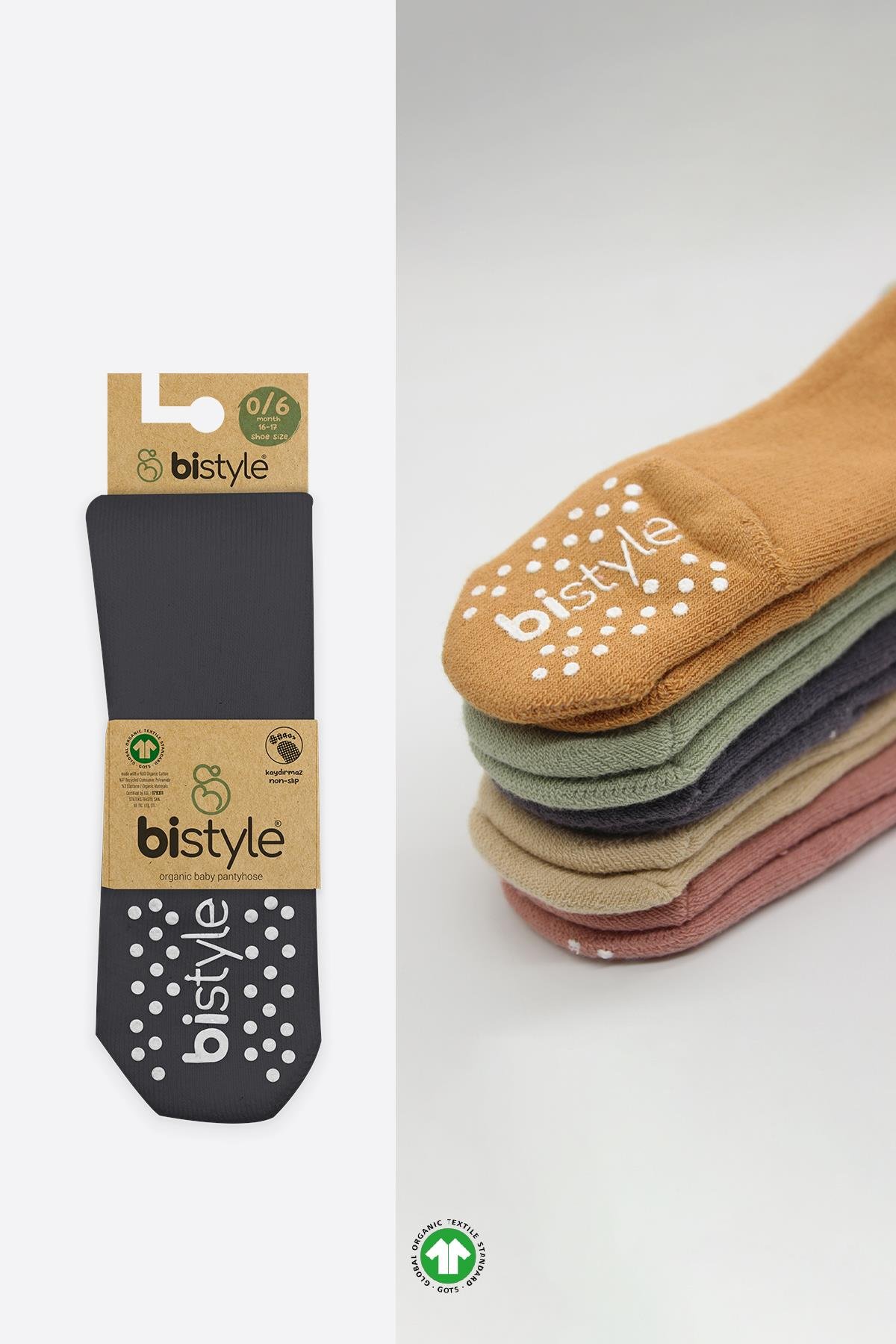 ÇORAPbistilBistil Bistyle Organik Basic Kaymaz Havlu Bebek Külotlu Çorap