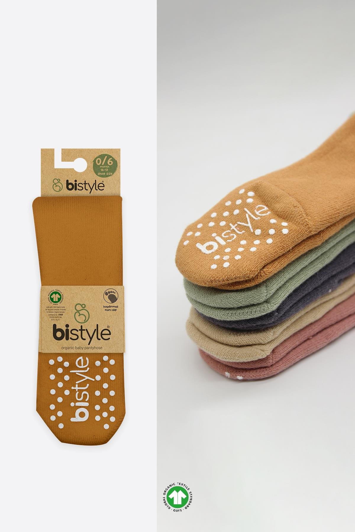 ÇORAPbistilBistil Bistyle Organik Basic Kaymaz Havlu Bebek Külotlu Çorap
