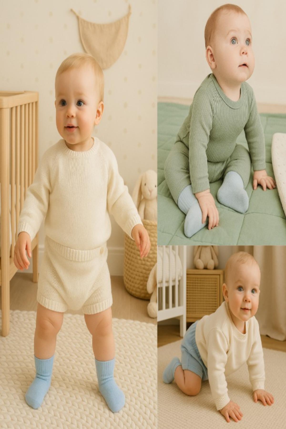 Bistyle 6 Çift Organik Pamuk Bebek Çorap / Dikişsiz Penye Soket / Yenidoğan Kız Erkek Çocuk ÇorapSoket ÇorapBistyleBistyle 6 Çift Organik Pamuk Bebek Çorap / Dikişsiz Penye Soket / Yenidoğan Kız Erkek Çocuk Çorap (Mavi Ekru Gri)