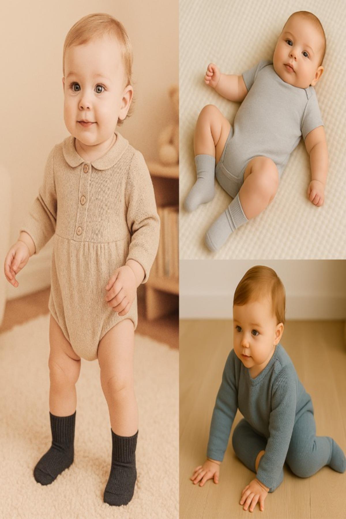 Bistyle 6 Çift Organik Pamuk Bebek Çorap / Dikişsiz Penye Soket / Yenidoğan Kız Erkek Çocuk ÇorapSoket ÇorapBistyleBistyle 6 Çift Organik Pamuk Bebek Çorap / Dikişsiz Penye Soket / Yenidoğan Kız Erkek Çocuk Çorap (Antrasit)