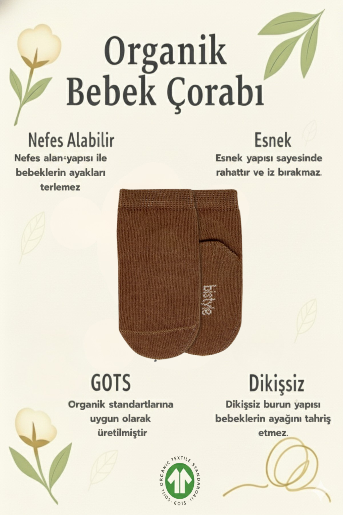 Bistyle 6 Çift Organik Pamuk Bebek Çorap / Dikişsiz Penye Soket / Yenidoğan Kız Erkek Çocuk ÇorapSoket ÇorapBistyleBistyle 5 Çift Organik Pamuk Bebek Çorap / Basıc Dikişsiz Penye Soket Kutulu / Yenidoğan Kız Erkek Çocuk Çorap (Bej)