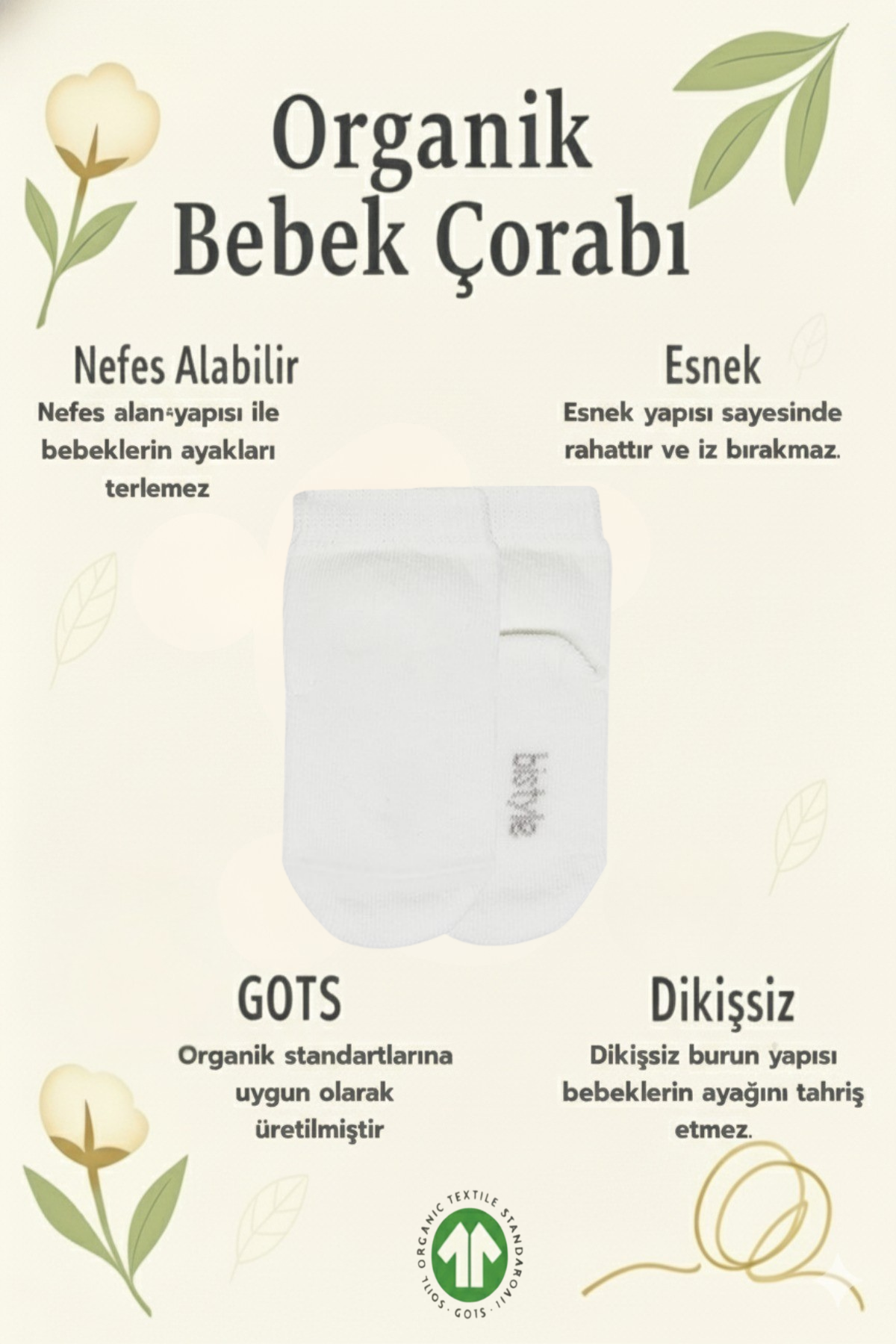 Bistyle 6 Çift Organik Pamuk Bebek Çorap / Dikişsiz Penye Soket / Yenidoğan Kız Erkek Çocuk ÇorapSoket ÇorapBistyleBistyle 5 Çift Organik Pamuk Bebek Çorap / Basıc Dikişsiz Penye Soket Kutulu / Yenidoğan Kız Erkek Çocuk Çorap (Ekru)