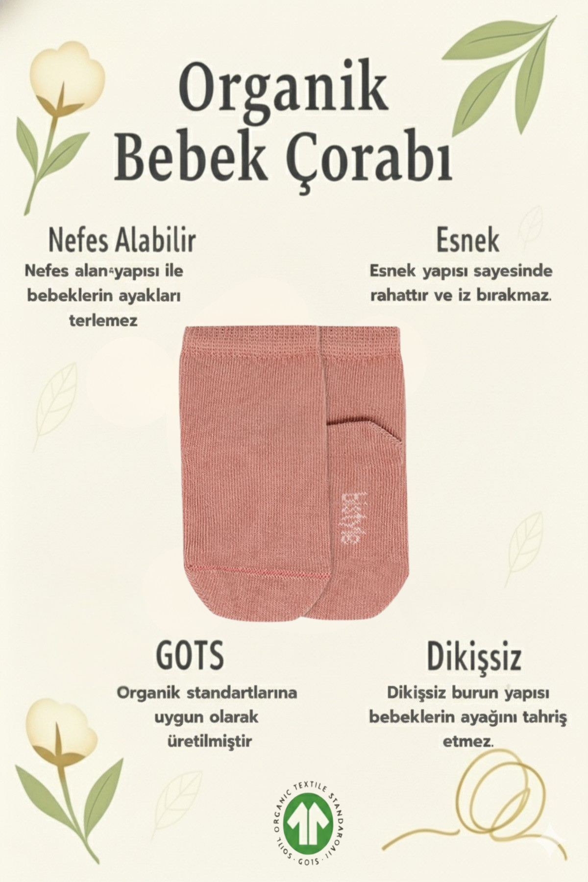 Bistyle 6 Çift Organik Pamuk Bebek Çorap / Dikişsiz Penye Soket / Yenidoğan Kız Erkek Çocuk ÇorapSoket ÇorapBistyleBistyle 5 Çift Organik Pamuk Bebek Çorap / Basıc Dikişsiz Penye Soket Kutulu / Yenidoğan Kız Erkek Çocuk Çorap (Pudra)