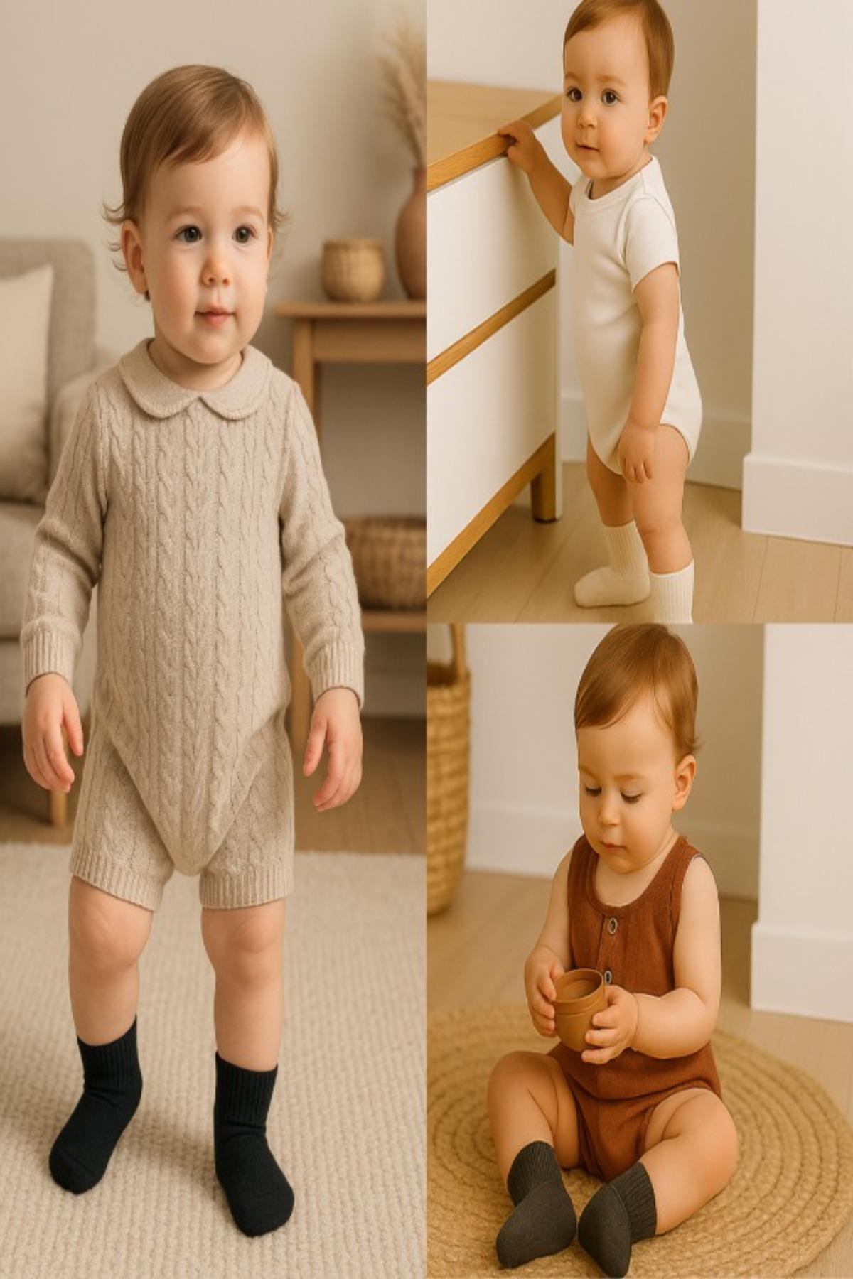 Bistyle 6 Çift Organik Pamuk Bebek Çorap / Dikişsiz Penye Soket / Yenidoğan Kız Erkek Çocuk ÇorapSoket ÇorapBistyleBistyle 6 Çift Organik Pamuk Bebek Çorap / Dikişsiz Penye Soket / Yenidoğan Kız Erkek Çocuk Çorap (Ekru Gri Siyah)