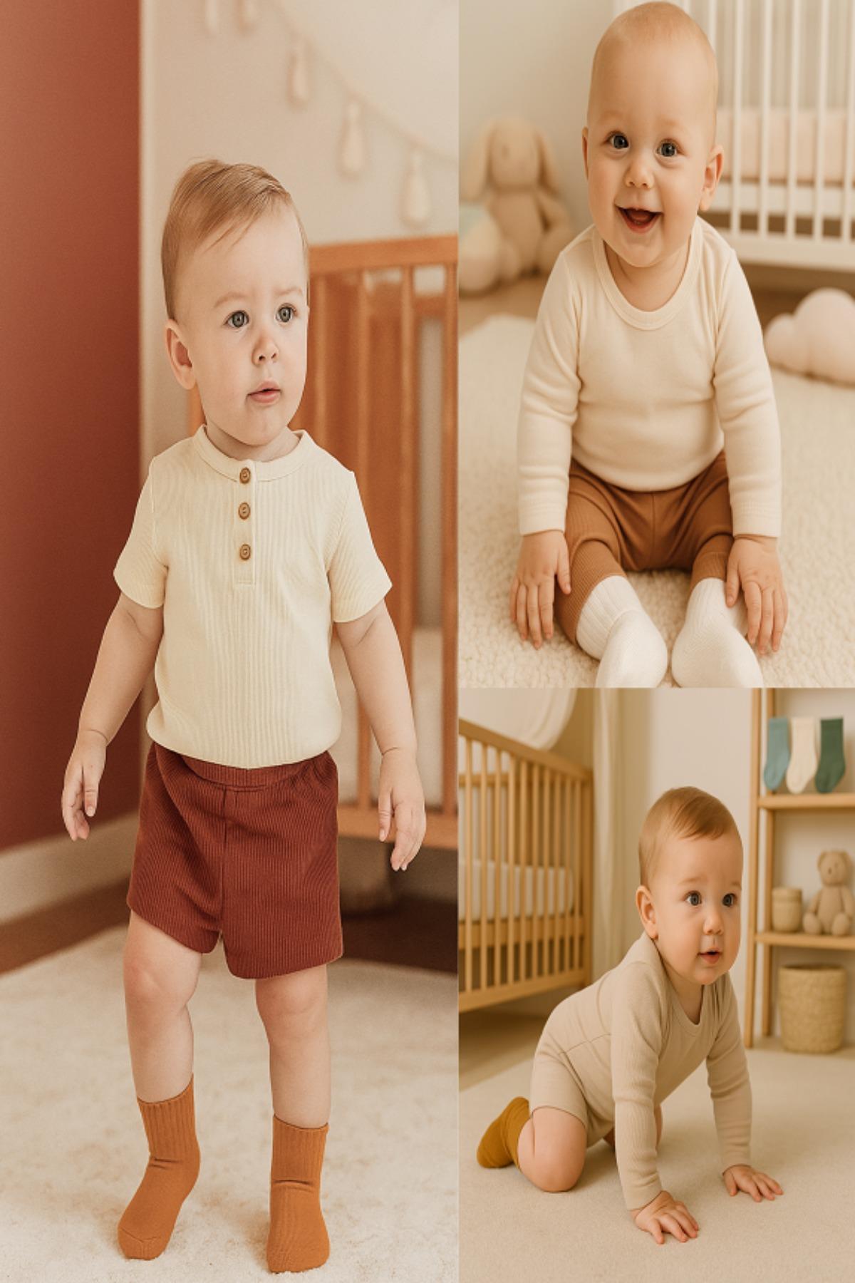 Bistyle 6 Çift Organik Pamuk Bebek Çorap / Dikişsiz Penye Soket / Yenidoğan Kız Erkek Çocuk ÇorapSoket ÇorapBistyleBistyle 6 Çift Organik Pamuk Bebek Çorap / Dikişsiz Penye Soket / Yenidoğan Kız Erkek Çocuk Çorap (Toprak)