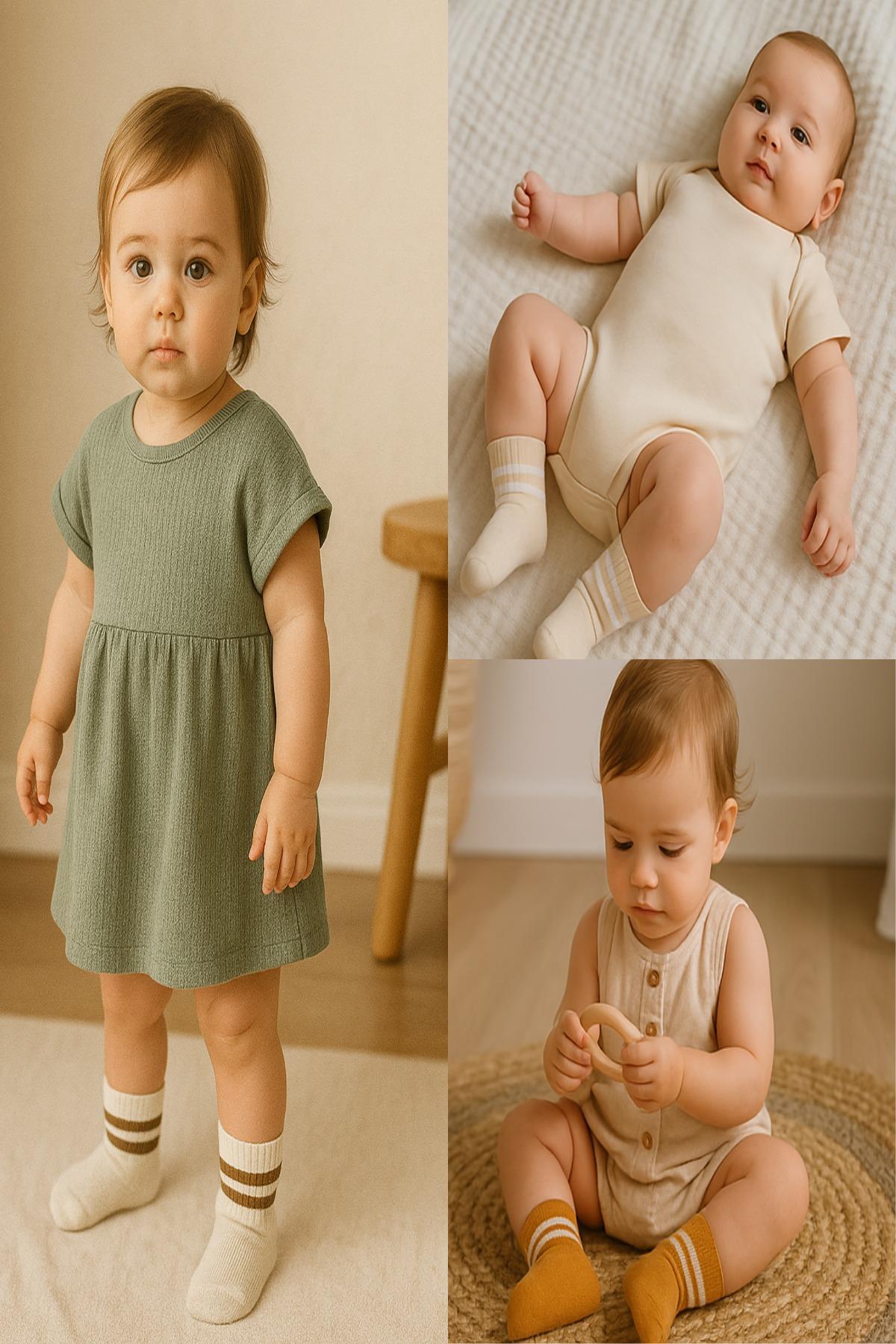 Bistyle 6 Çift Organik Pamuk Bebek Çorap / Dikişsiz Penye Soket / Yenidoğan Kız Erkek Çocuk ÇorapSoket ÇorapBistyleBistyle 6 Çift Organik Pamuk Bebek Çorap / Çemberli Dikişsiz Penye Soket / Yenidoğan Kız Erkek Çocuk Çorap (Kahve)