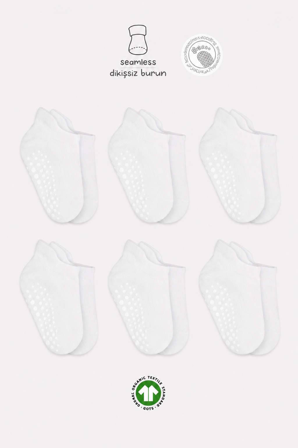 Sneakers & Patik ÇorapBistyleBistil Bistyle Kız Erkek Bebek Organik Dikişsiz Kaymaz Sneakers Çorap
