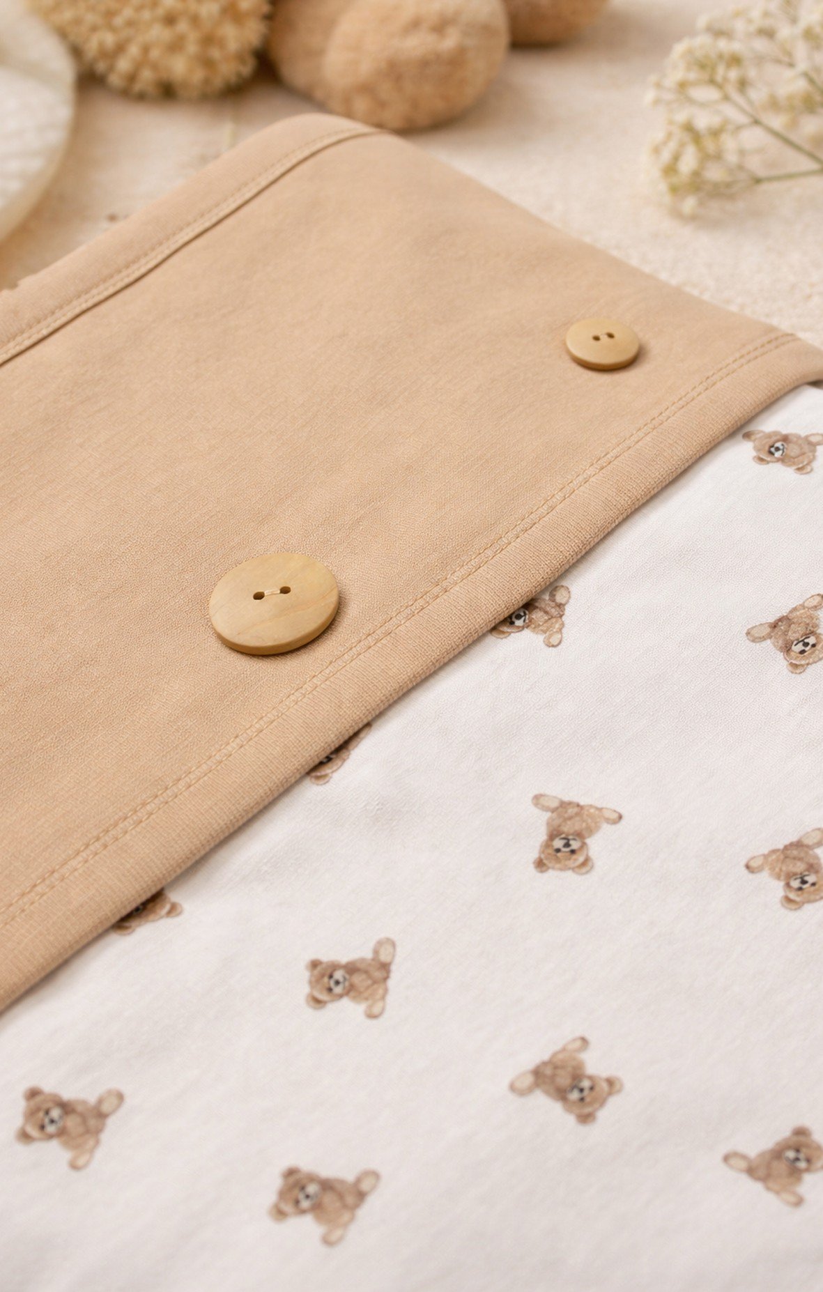 BATTANİYEBistyleBistyle %100 Organik Pamuk Penye Bebek Battaniye  / New So Bear Kız Erkek Unisex Bebek 85x90 cm
