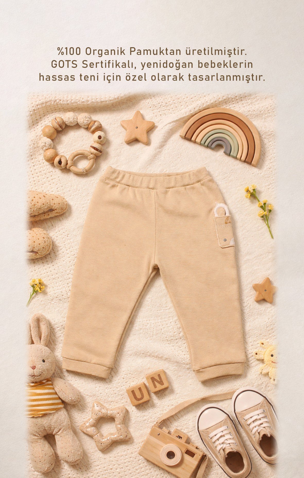 Tek Alt & PantolonBistyleBistyle %100 Organik Pamuk Bebek Pantolon Yenidoğan / So Bear Kız Erkek Unisex Bebek Alt