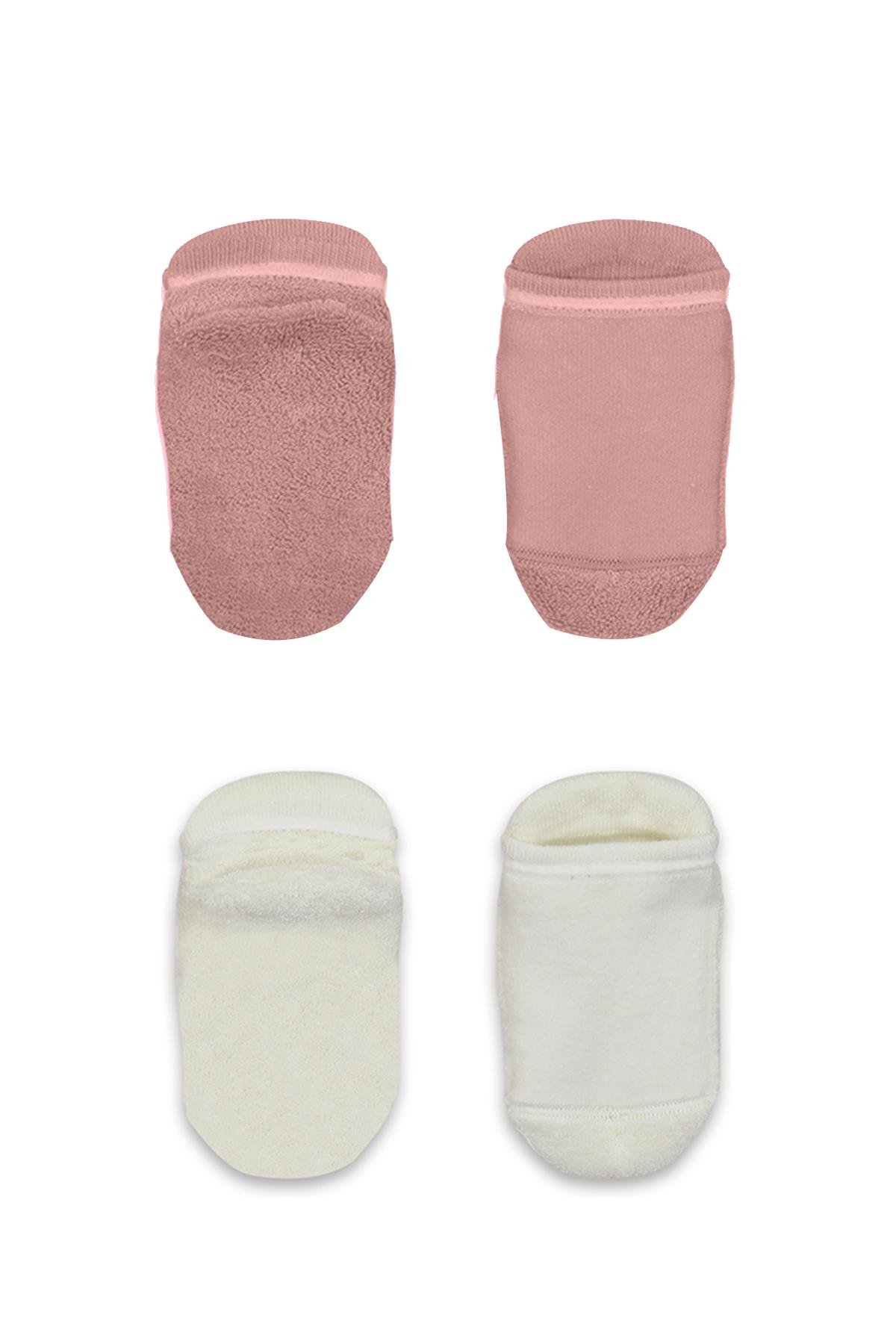 ÇORAPBistyleBistyle Organik 2li Bebek Çocuk Taban Altı Havlu Kaymaz Sneakers Çorap