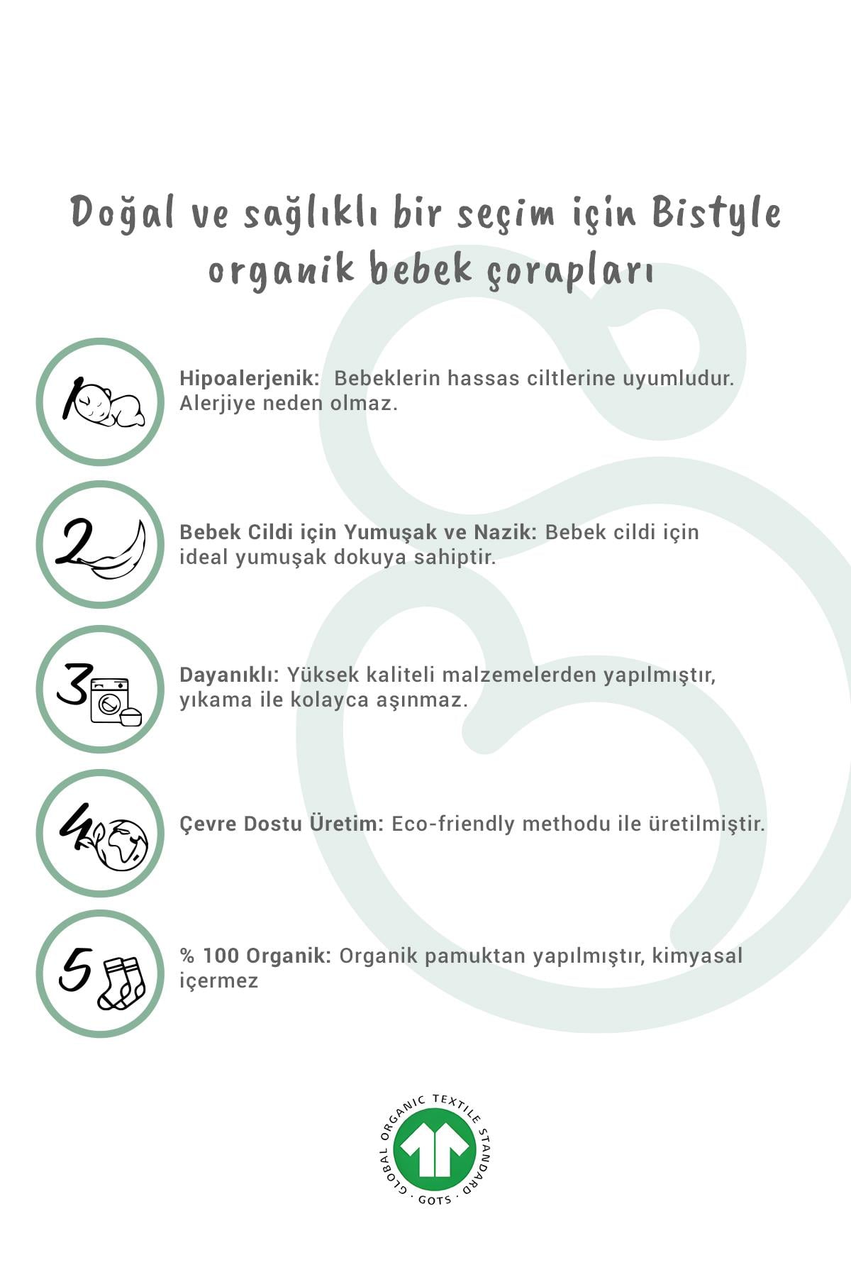 Sneakers & Patik ÇorapBistyleBistyle Organik Bebek Çocuk 2li Colours Penye Kaymaz Sneakers Çorap